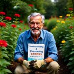 Stress man in garden
